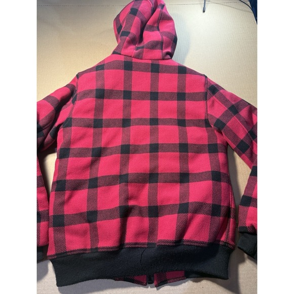 VTG Carhartt Active Jacket Bomber Coat Plaid hooded jacket LADIES Medium - Picture 9 of 11